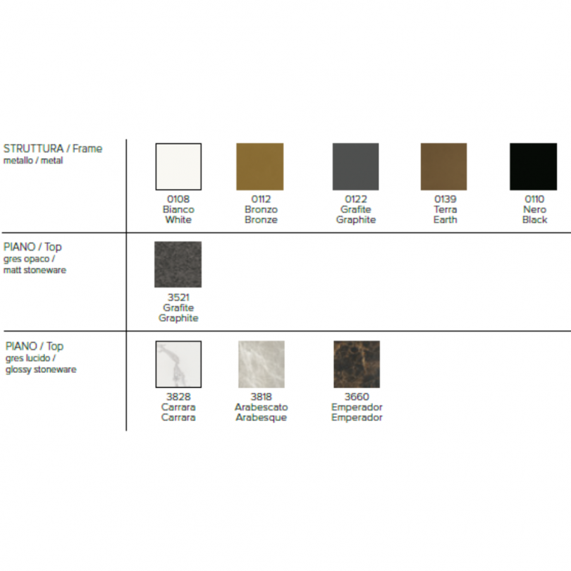 Tavolo fisso COSMOS 180 con piano a...