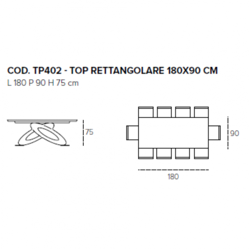 Tavolo fisso ECLIPSE rettangolare in...