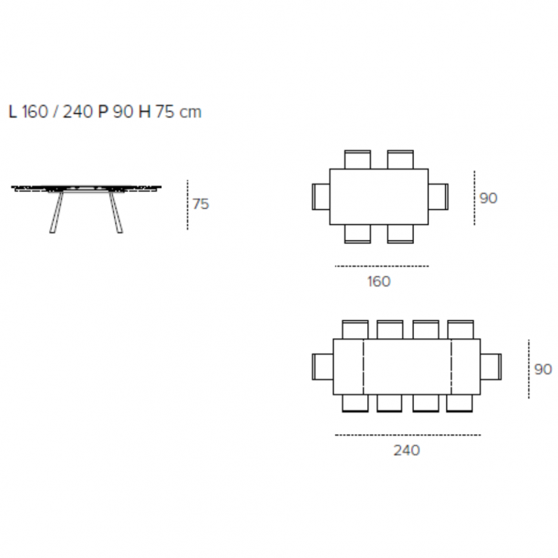 Tavolo allungabile PONENTE con piano...