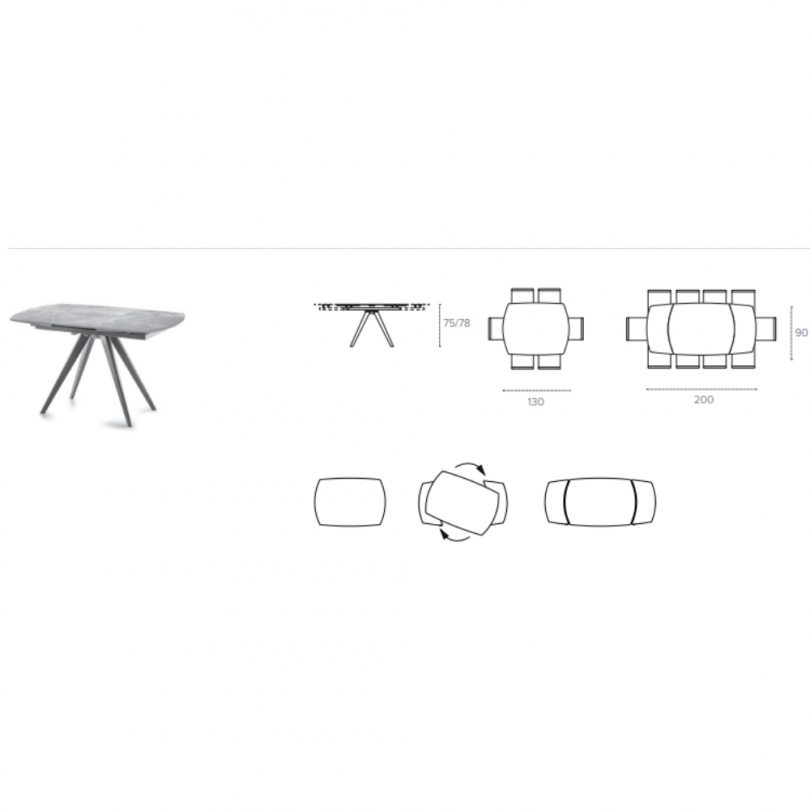 Tavolo allungabile girevole VORTICE...