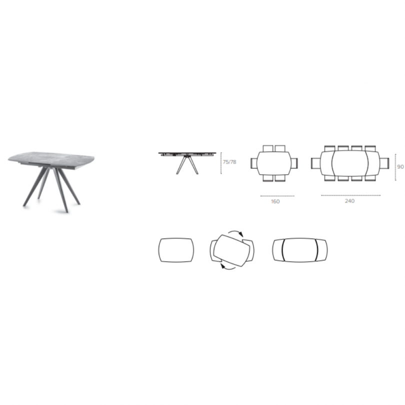 Tavolo allungabile girevole VORTICE...