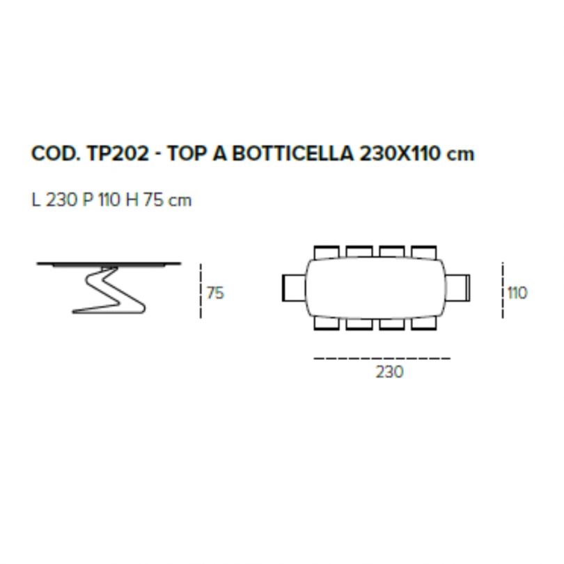 Tavolo fisso ZED a botticella in...