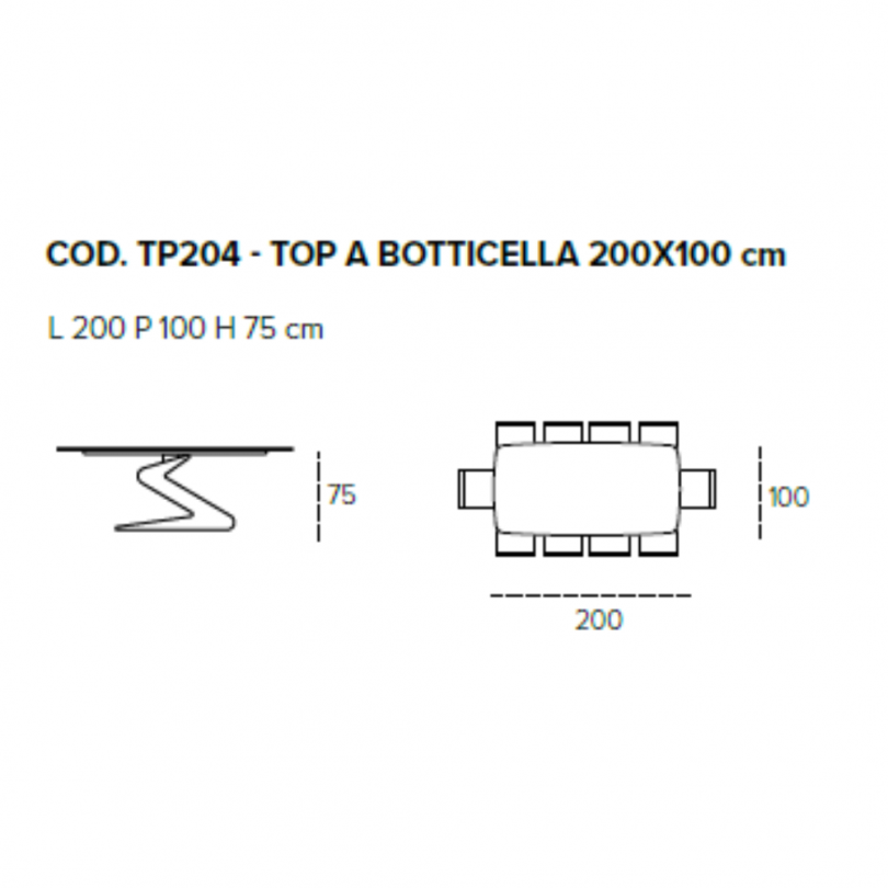 Tavolo fisso ZED a botticella in...
