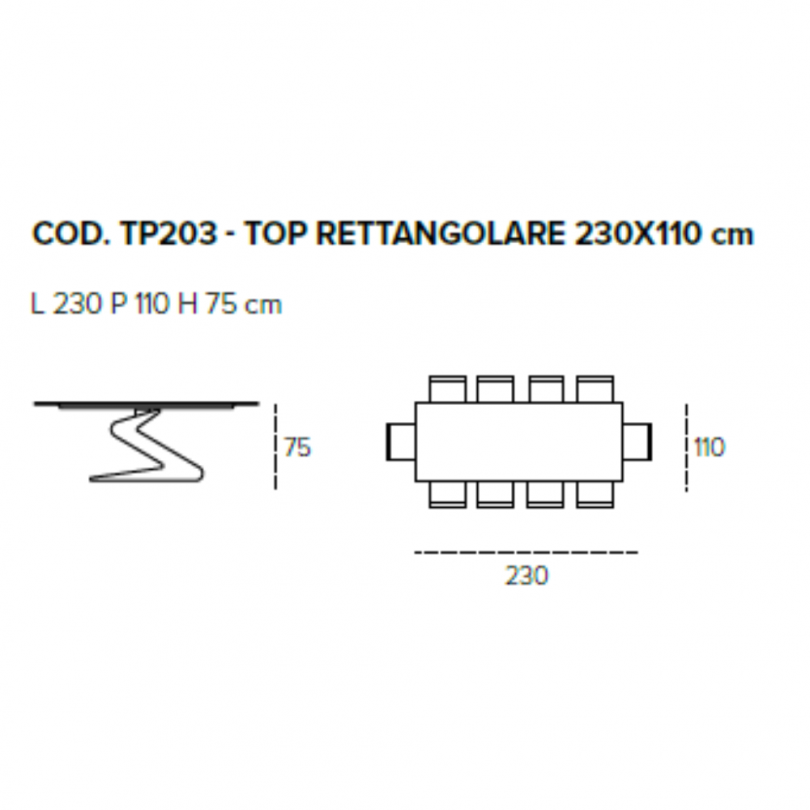 Tavolo fisso ZED rettangolare in... Tavolo fisso ZED rettangolare in...