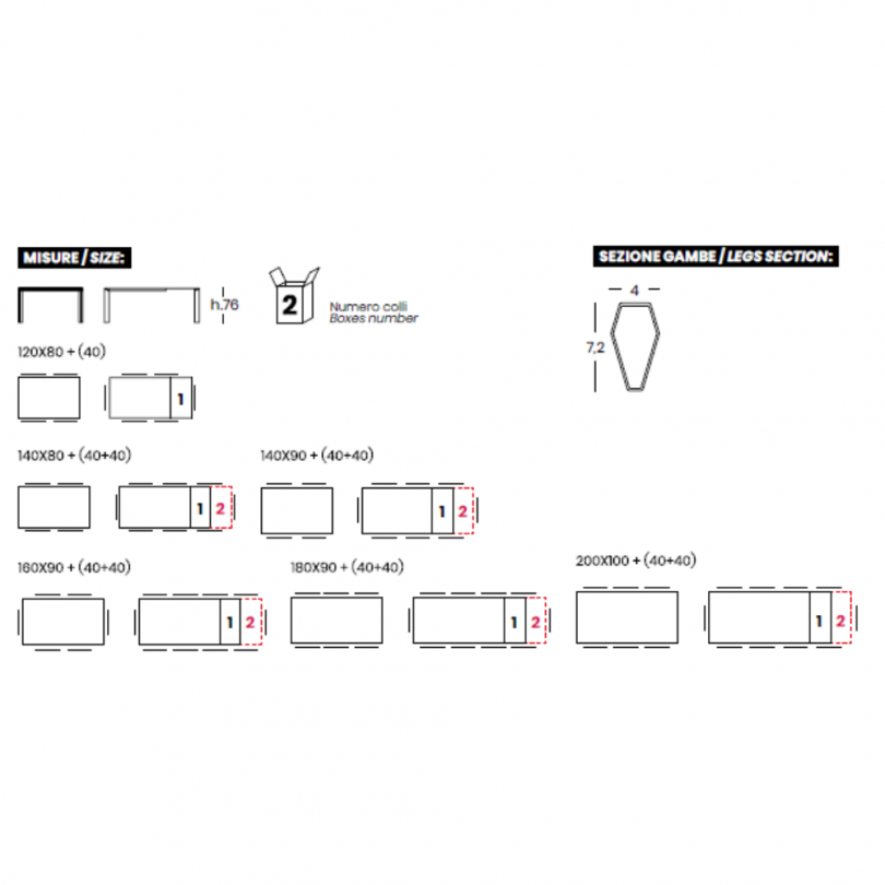 Tavolo allungabile DROP PLUS -...