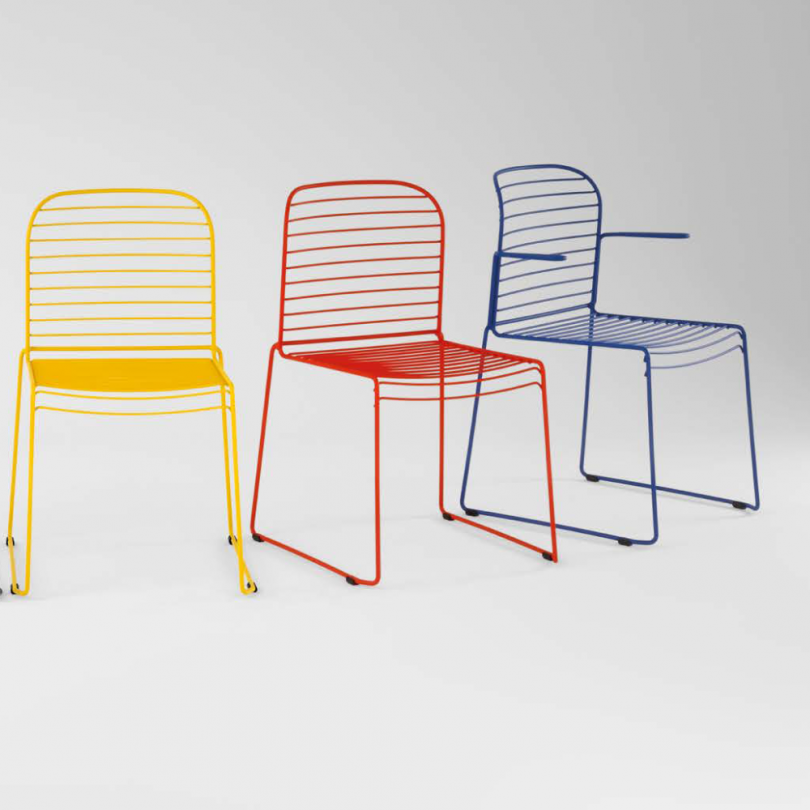 Sedia INFINITO a slitta con braccioli...