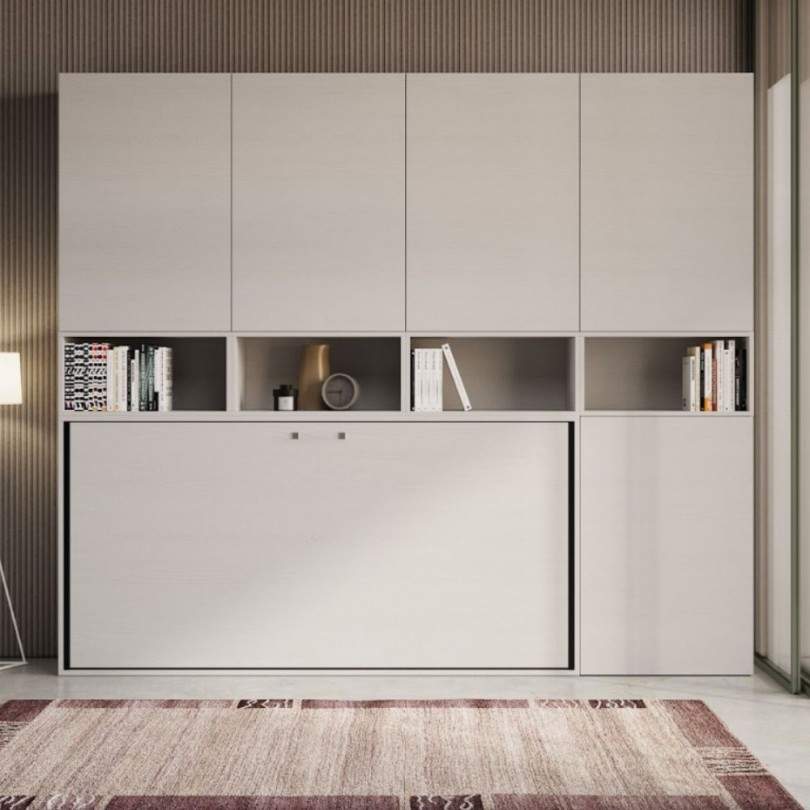 Letto singolo a scomparsa con mobili...