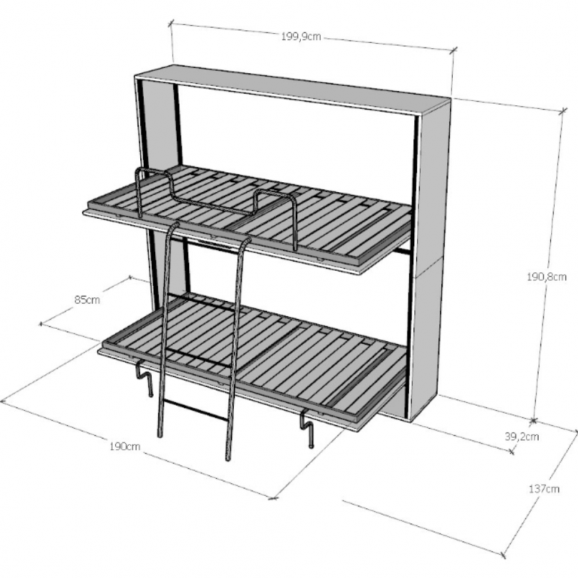 Letto KANDO doppio orizzontale - ITAMOBY Letto KANDO doppio orizzontale - ITAMOBY