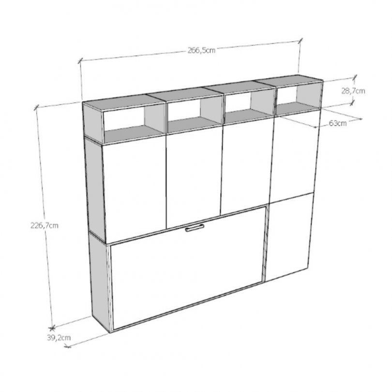 Letto KANDO singolo composizione B -... Letto KANDO singolo composizione B -...