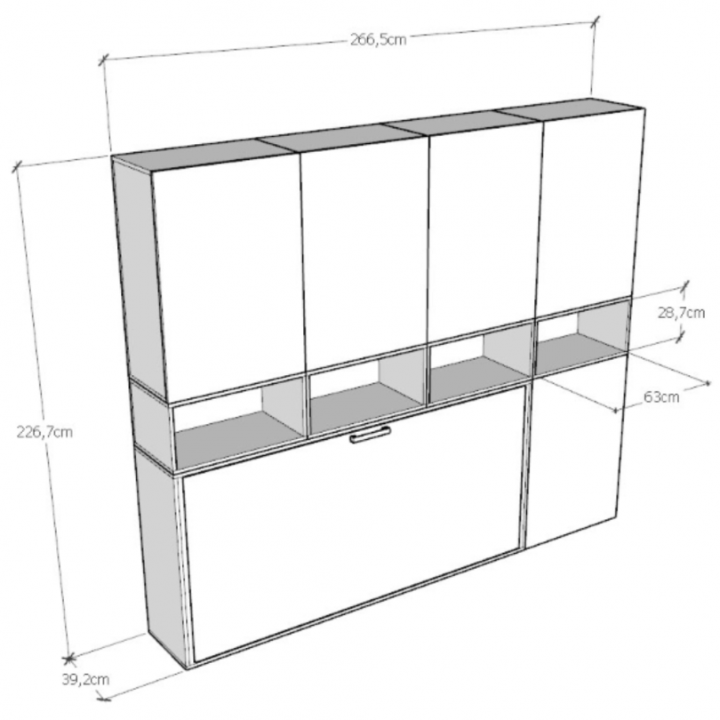 Letto KANDO singolo composizione C -...