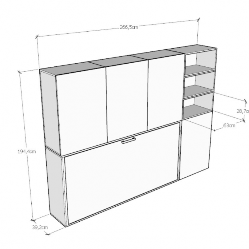 Letto KANDO singolo composizione F -...