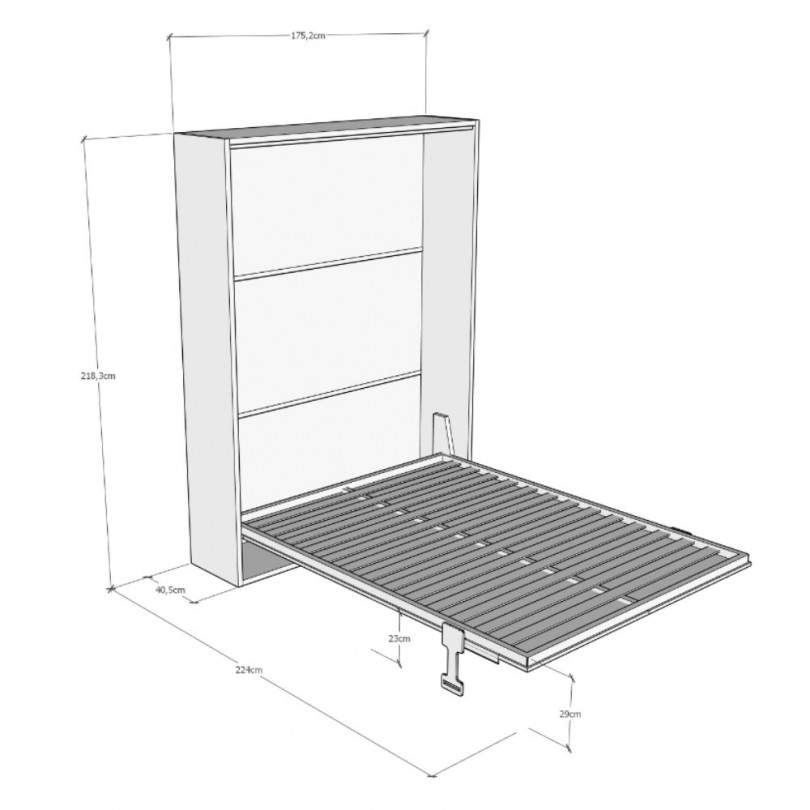 Letto matrimoniale verticale a...