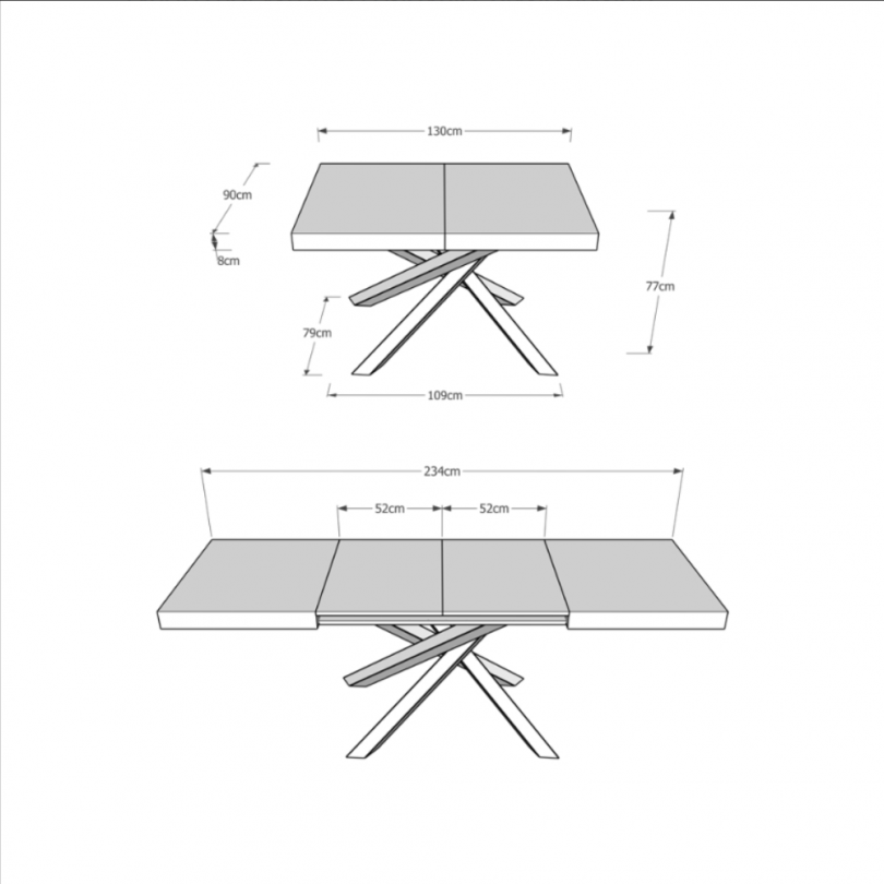 Tavolo allungabile VOLANTIS telaio...