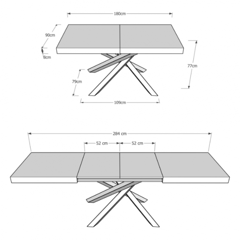 Tavolo allungabile VOLANTIS telaio...