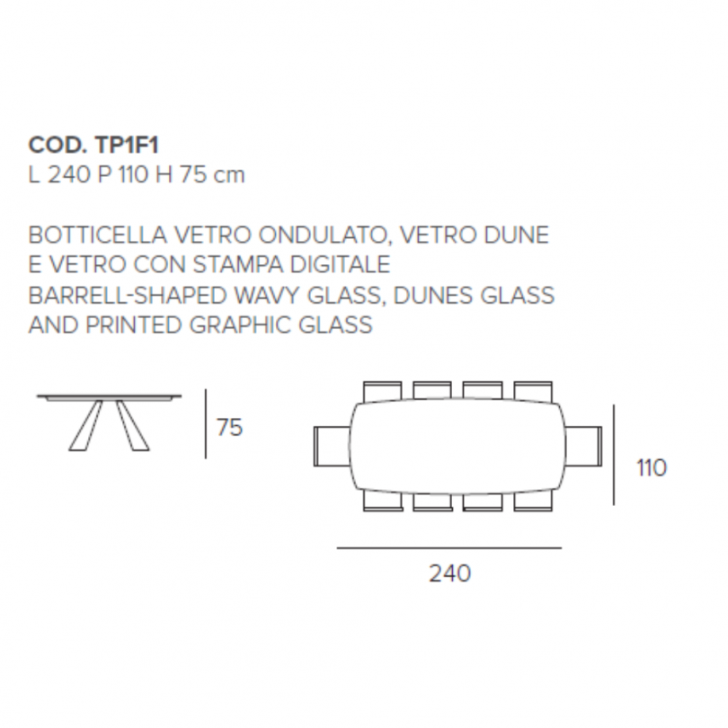 Tavolo fisso TAURUS a botticella -...