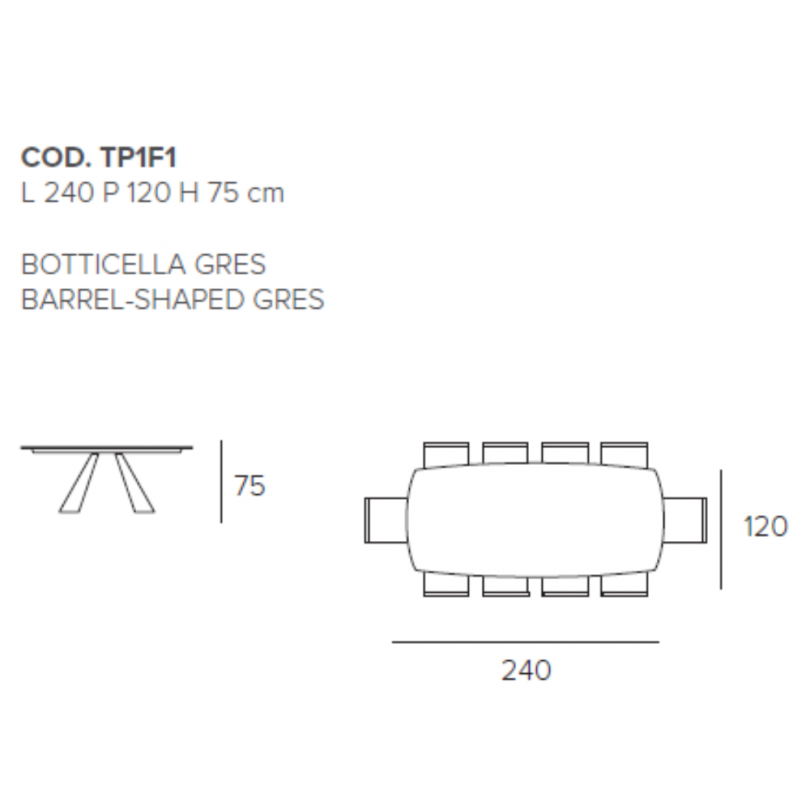 Tavolo fisso TAURUS a botticella -...