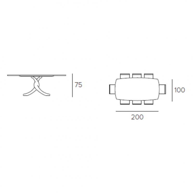 Tavolo fisso TWIST a botticella -...