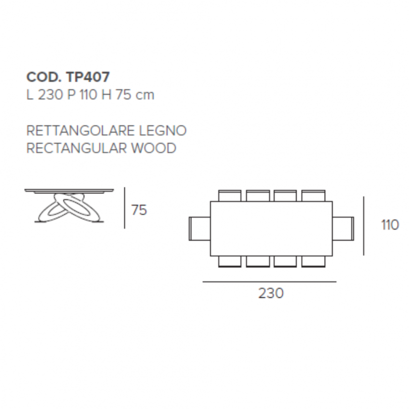 Tavolo fisso ECLIPSE in legno...
