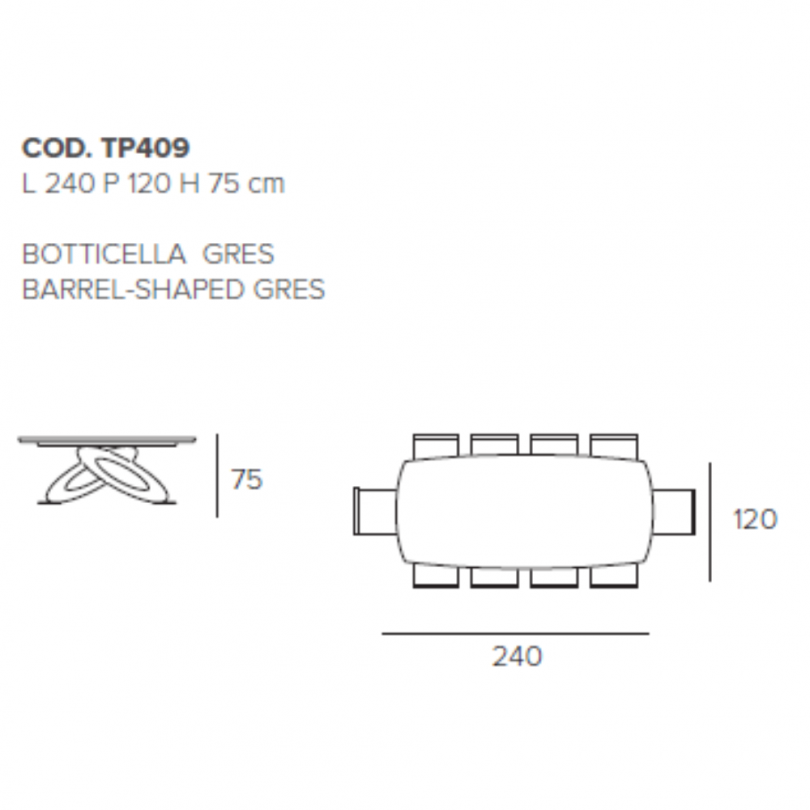 Tavolo Fisso ECLIPSE a botticella -...