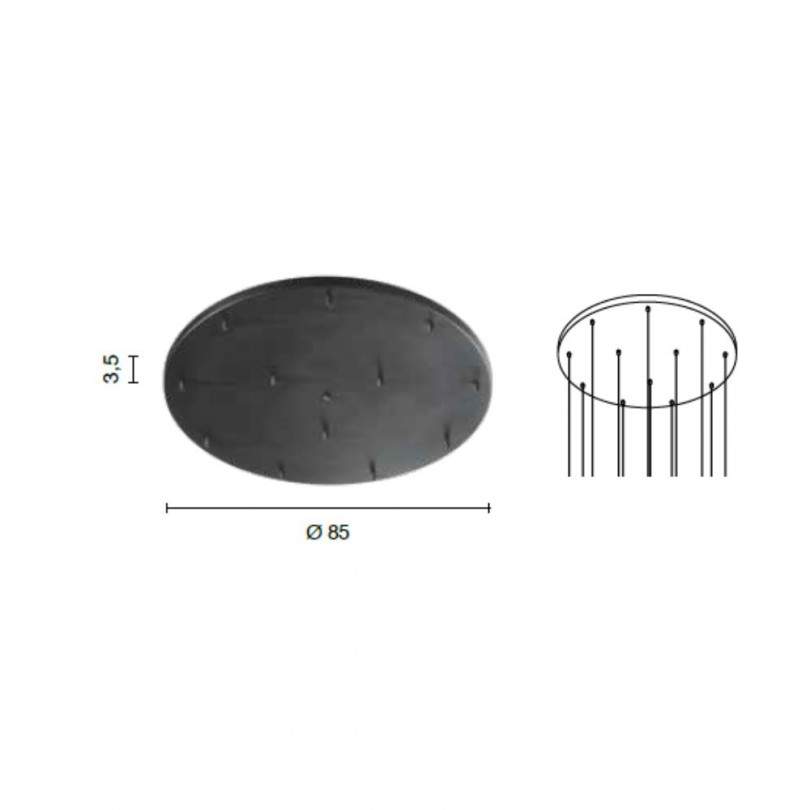 Base per lampada 85 cm con 12 FORI -...