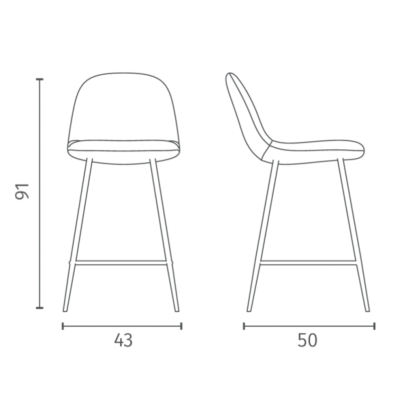 Sgabello fisso BRIGITTE - STONES