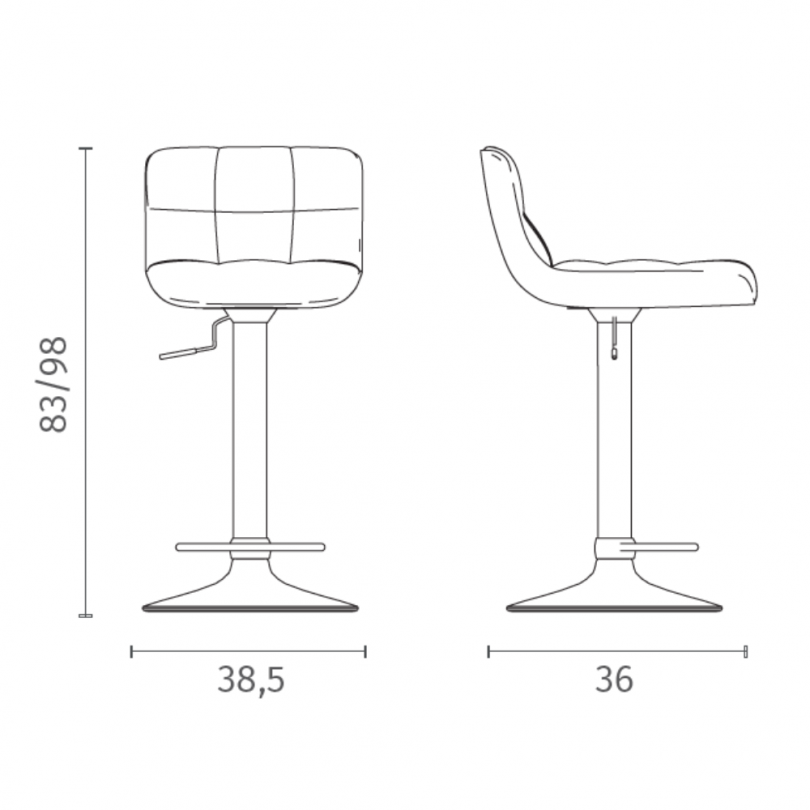 Sgabello regolabile KURT - STONES