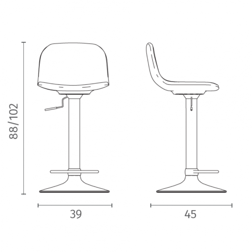 Sgabello regolabile TEO - STONES