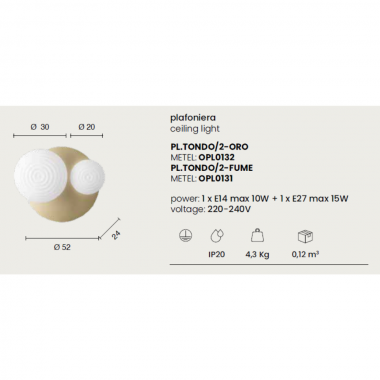 Plafoniera TONDO biluce -... 2