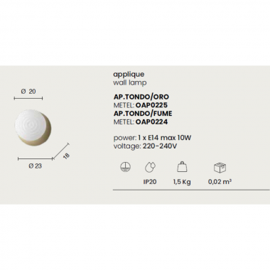 Lampada a muro TONDO -... 2