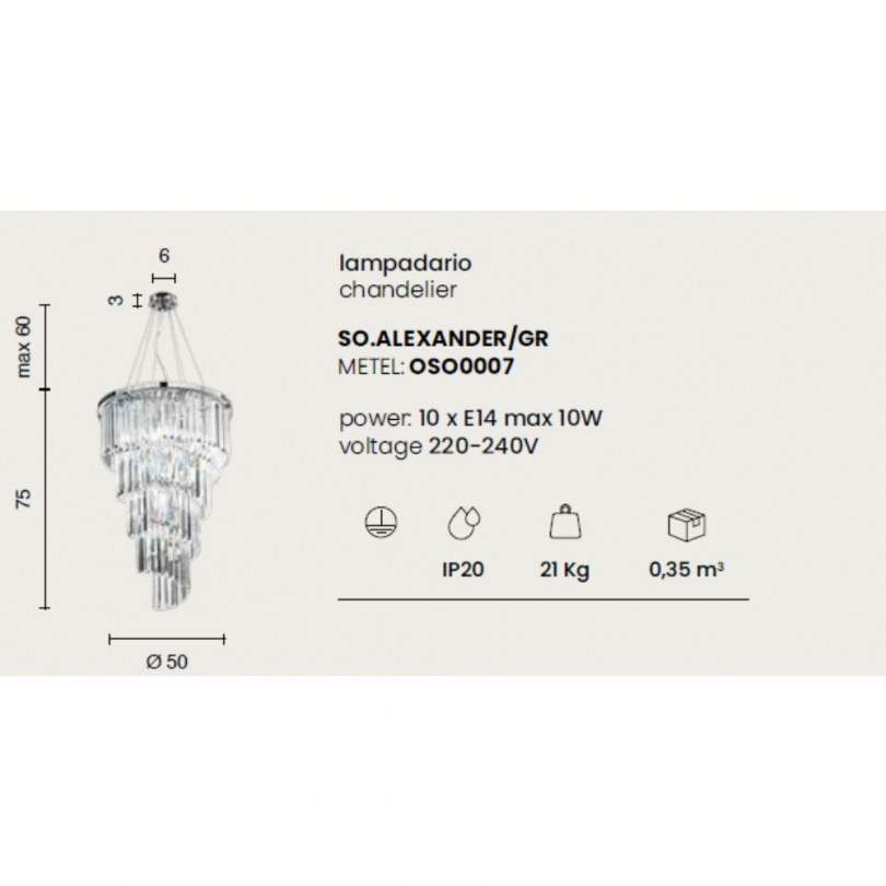 Lampadario ALEXANDER - Ondaluce