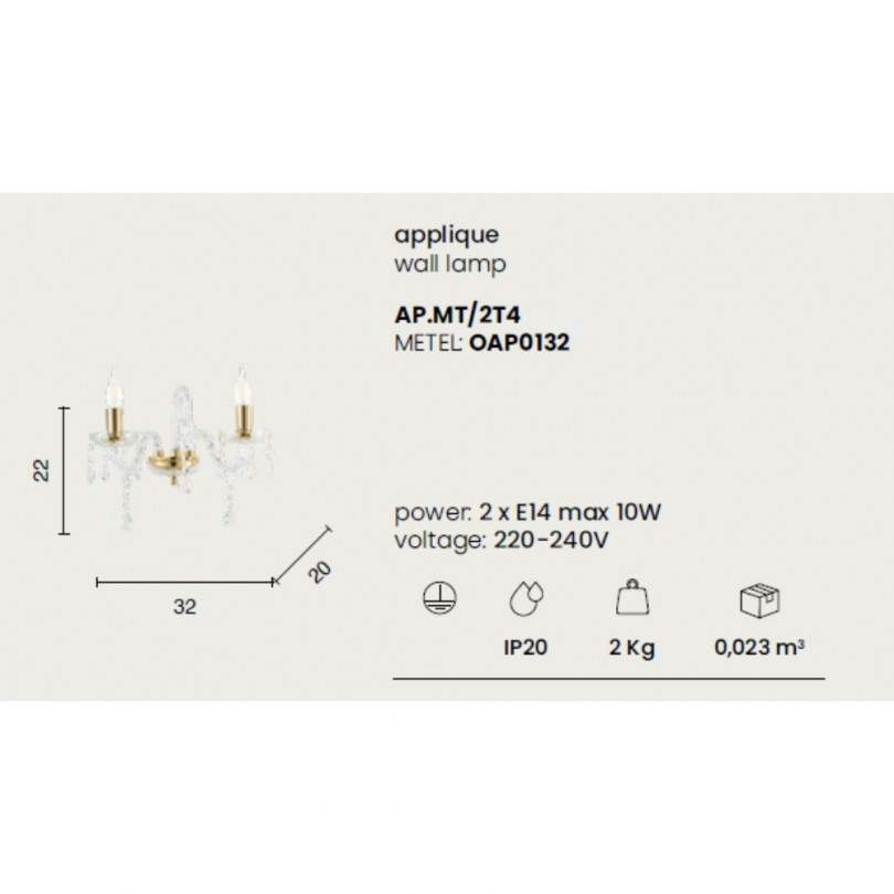 Lampada a parete MARIA TERESA T4 -...
