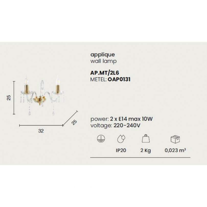 Lampada a parete MARIA TERESA L6 -...