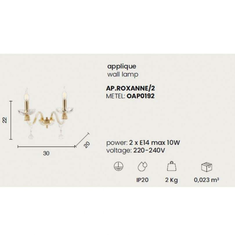 Lampada a parete ROXANNE - Ondaluce Lampada a parete ROXANNE - Ondaluce