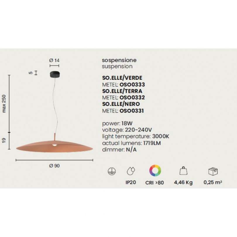 Lampada sospesa ELLE - Ondaluce