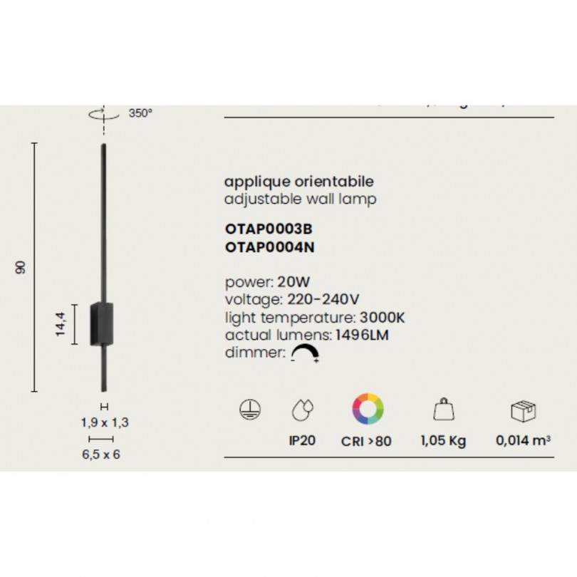 Lampada a parete AGOS - Ondaluce Lampada a parete AGOS - Ondaluce