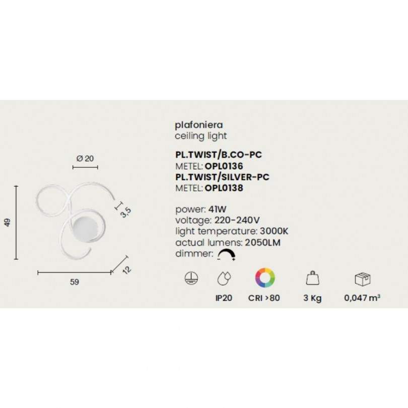 Lampada a parete TWIST - Ondaluce