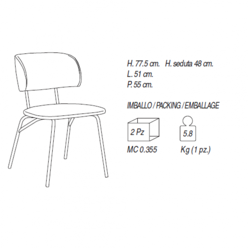 Sedia DUBLINO - LA PRIMAVERA Sedia DUBLINO - LA PRIMAVERA