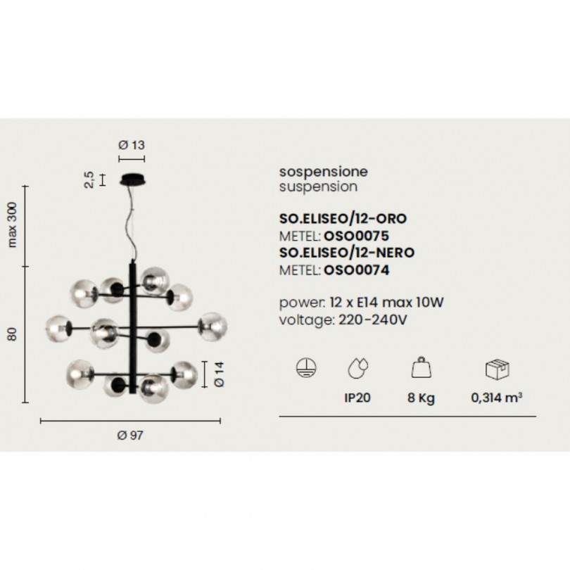 Lampada sospesa ELISEO - Ondaluce Lampada sospesa ELISEO - Ondaluce