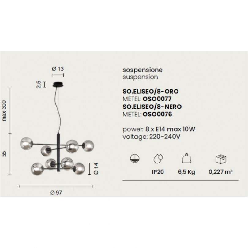 Lampada sospesa ELISEO - Ondaluce