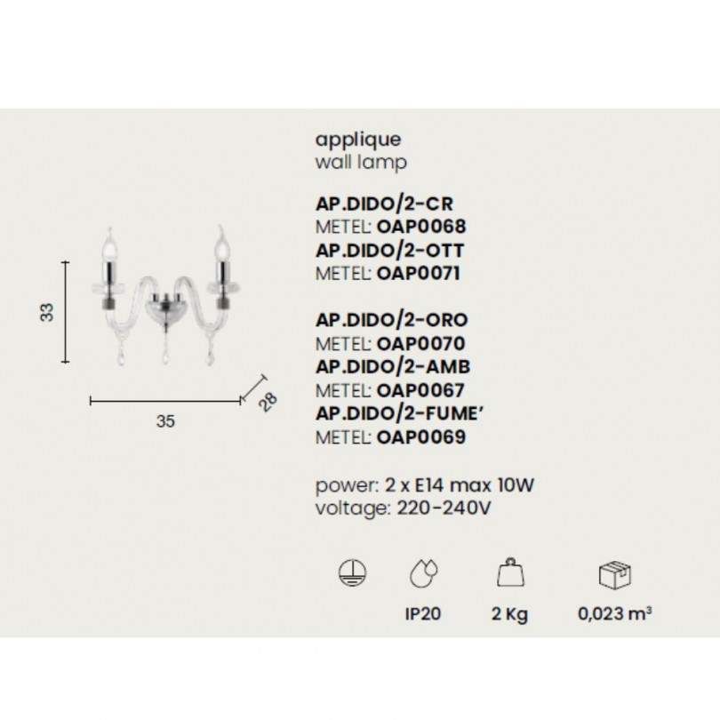 Lampada a parete DIDO - Ondaluce