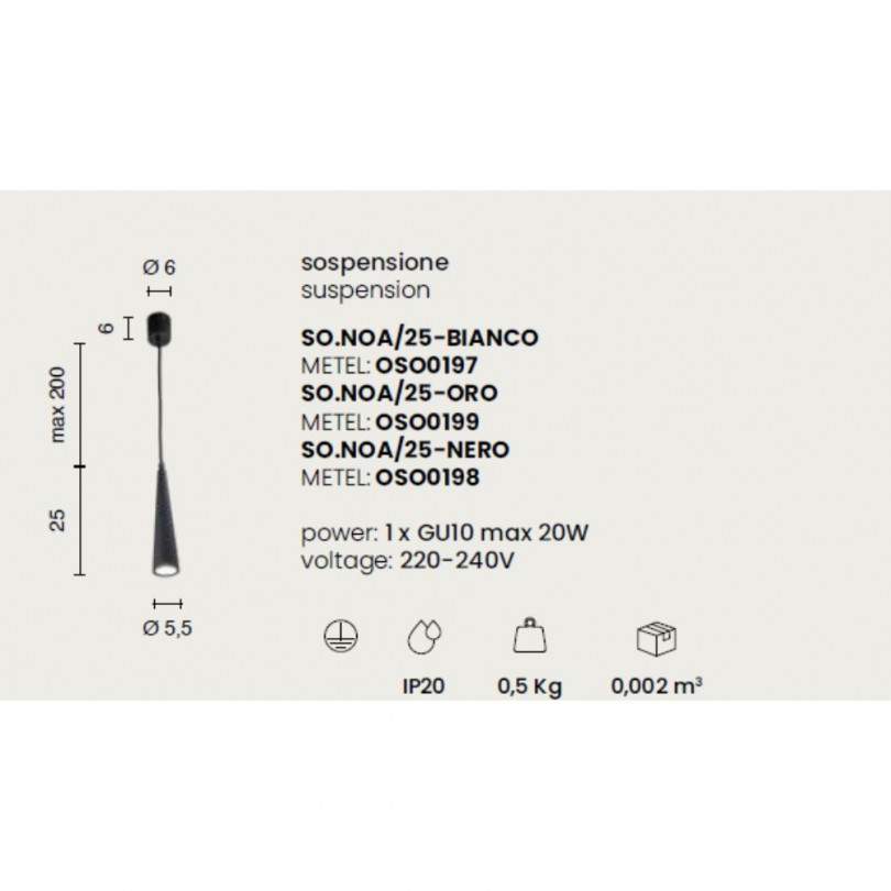Lampada sospesa NOA - Ondaluce