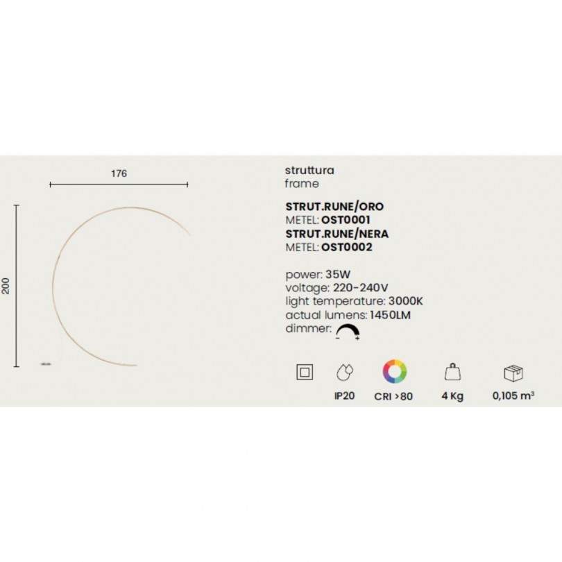 Lampada da terra RUNE- Ondaluce