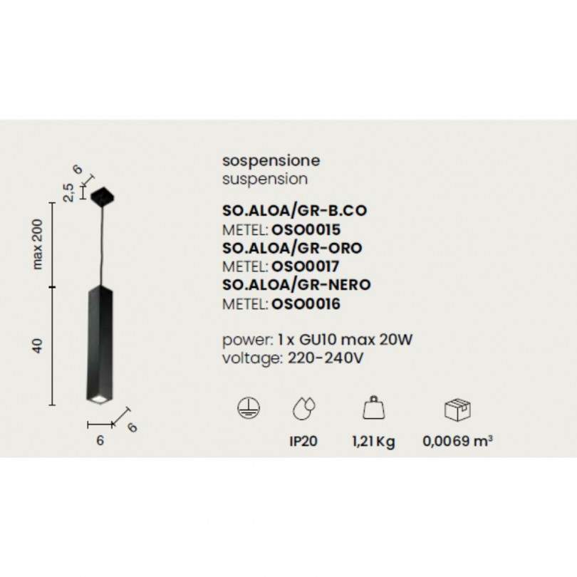 Lampada sospesa ALOA - Ondaluce