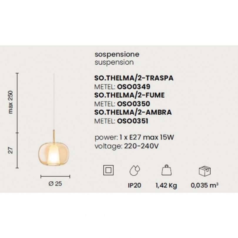 Lampada a soffitto THELMA - Ondaluce