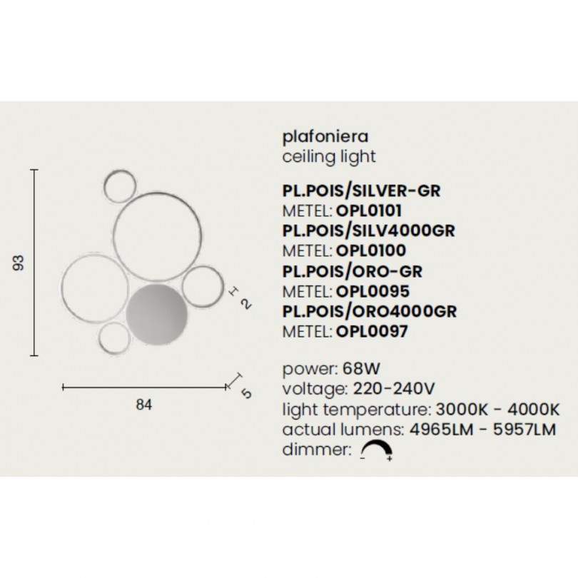 Plafoniera POIS - Ondaluce