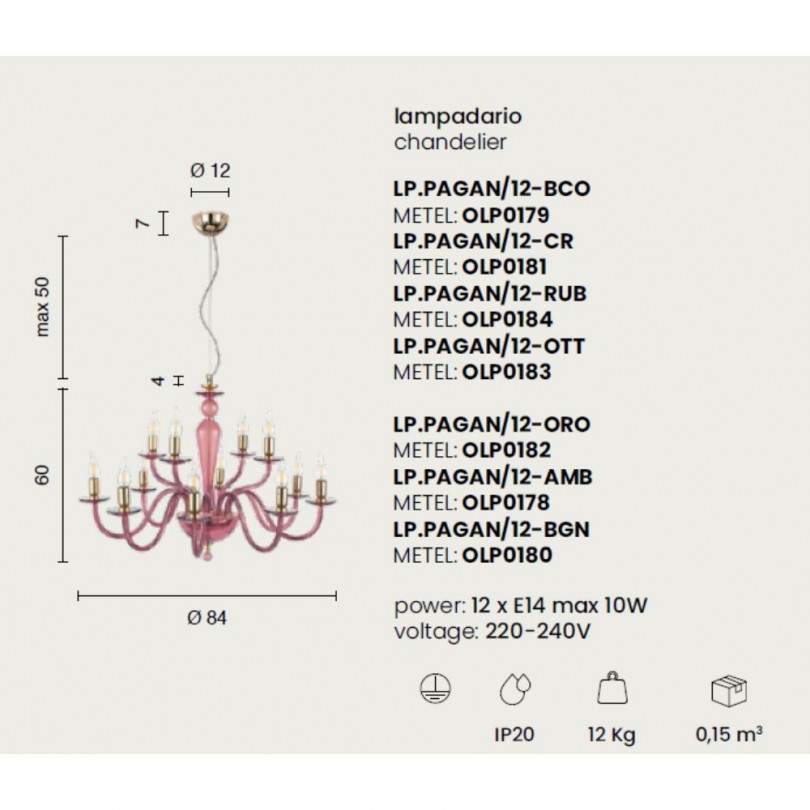 Lampadario PAGANINI - Ondaluce Lampadario PAGANINI - Ondaluce