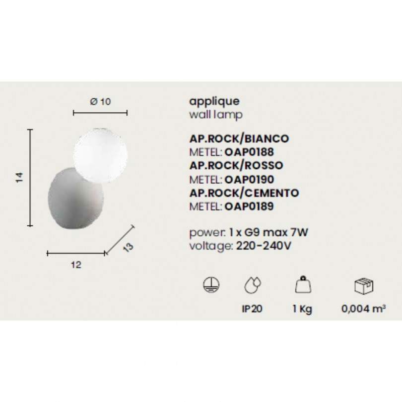 Lampada a parete ROCK - Ondaluce Lampada a parete ROCK - Ondaluce