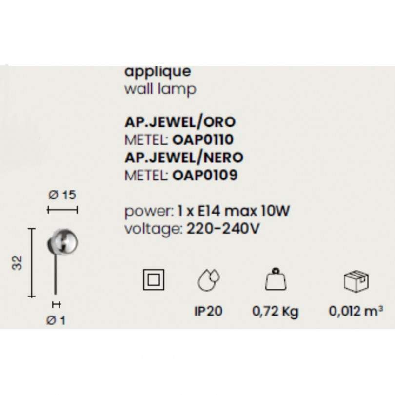Lampada a parete JEWEL - Ondaluce