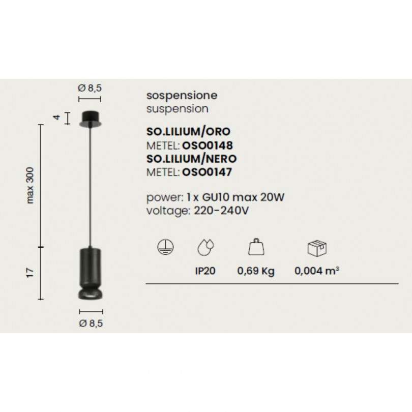 Lampada sospesa LILIUM - Ondaluce
