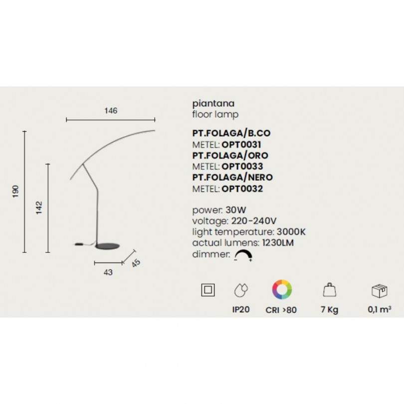 Piantana FOLAGA - Ondaluce